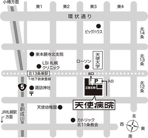 駐車場への入口案内図